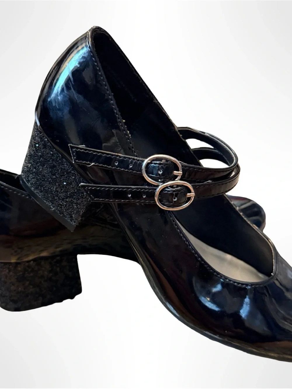 Cat & Jack Girls’ Black Patent Mary Jane Heel Shoes | Size 2